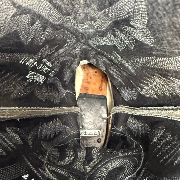 Panhandle Slim Western Boots Men's 8.5 B Black Brown Snakeskin Cowboy Boots - Picture 5 of 15